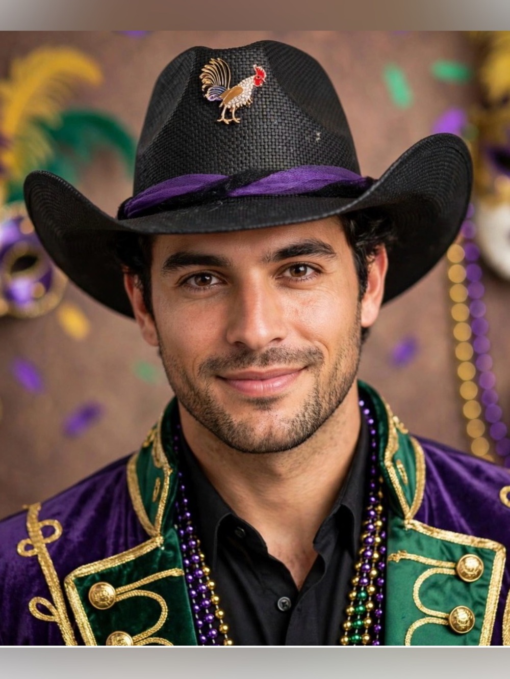 Mardi Gras - Parade and Ball Ready!! 
“Chicken Run” M 
Black Western Hat Unise